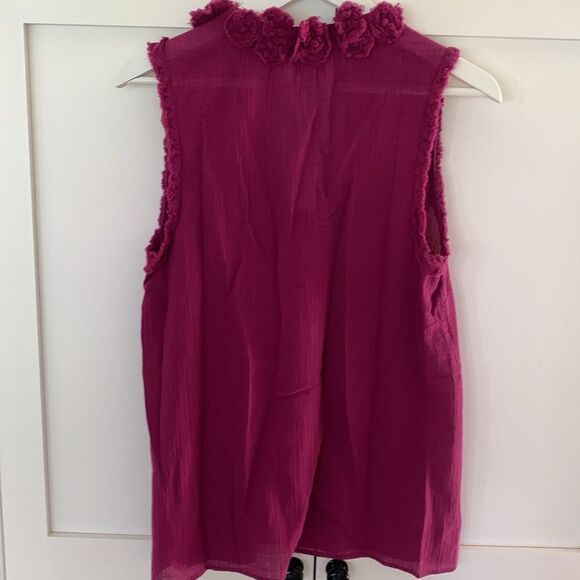 2 LOFT Rose Frilled Ruffled Pink Sleeveless Blouse Small S Top Lot Set NWT - Picture 7 of 12